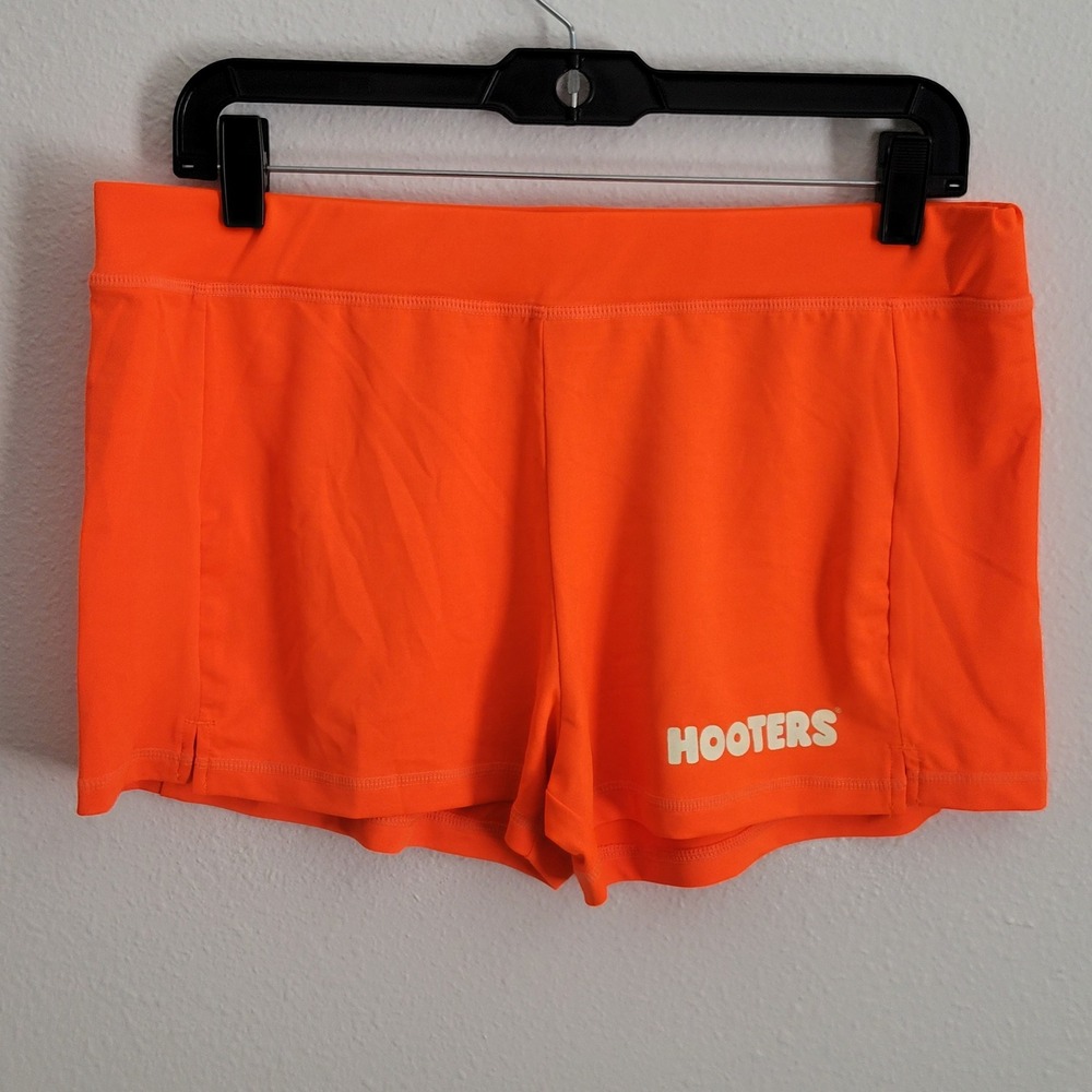 Hooters Orange Uniform Shorts XL Womens Booty Ripple Junction Logo Athletic